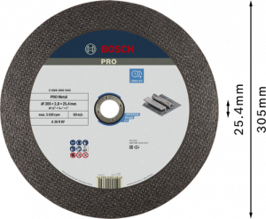 BOSCH PRO Metal Kesme Taşı 300*25,40*2,8 mm Düz