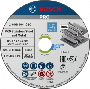 BOSCH PRO SS and Metal  Kesme Taşı 76*1,0 mm Düz