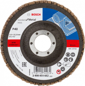 BOSCH X431 115 mm ALOX 40 K Flap Disk