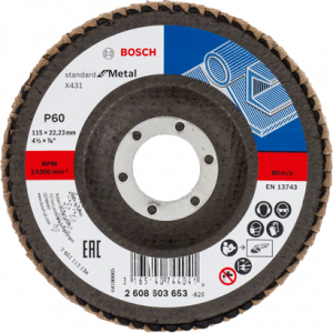BOSCH X431 115 mm ALOX 60 K Flap Disk