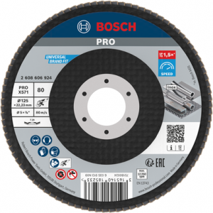 BOSCH PRO X571 125 mm 80 K Flap Disk Açılı