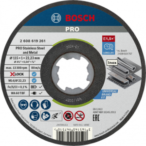 BOSCH PRO SS and Metal X-LOCK KesmeTaşı115*1mmDüz10'lu