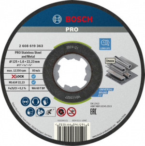 BOSCH PRO SS and Metal X-LOCK KesmeTaşı125x1.6mmDüz10lu