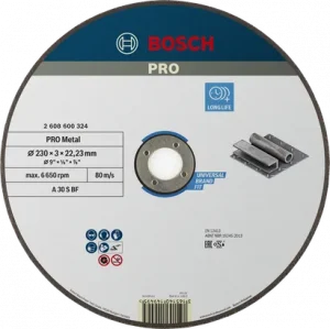 BOSCH PRO Metal Kesme Taşı 230*2,5 mm Bombeli