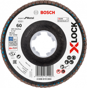 BOSCH X551 EXM Flap Disk X-Lock 60K 125mm Açılı