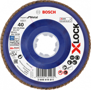BOSCH X551 EXM Flap Disk X-Lock 40K 115mm Düz Plastik