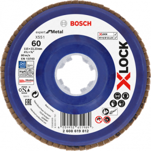 BOSCH X551 EXM Flap Disk X-Lock 60K 115mm Düz Plastik