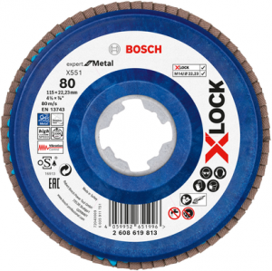 BOSCH X551 EXM Flap Disk X-Lock 80K 115mm Düz Plastik