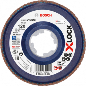 BOSCH X551 EXM Flap Disk X-Lock 120K 115mm Düz Plastik