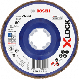 BOSCH X551 EXM Flap Disk X-Lock 60K 125mm Düz Plastik