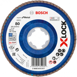 BOSCH X551 EXM Flap Disk X-Lock 80K 125mm Düz Plastik