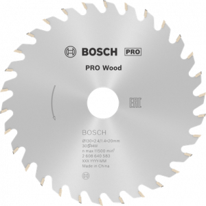 BOSCH PRO Wood Daire Test. Bıç. 130*20/16 mm 30 D E