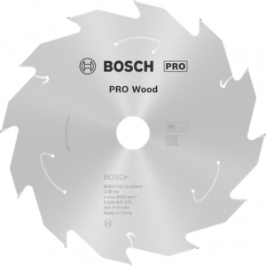 BOSCH PRO Wood Daire Test. Bıç. 160*20 mm 12 D E/C