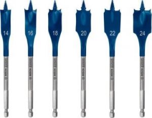 BOSCH EXPERT SCS Yaprak Ahşap Matkap Ucu HEX 14, 16, 18, 20, 22, 24 mm 6'lı