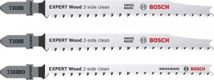 BOSCH EXPERT Dekupaj Bıçağı ExCleanfWood Set 3'lü (2xT308B, 1xT308BO)