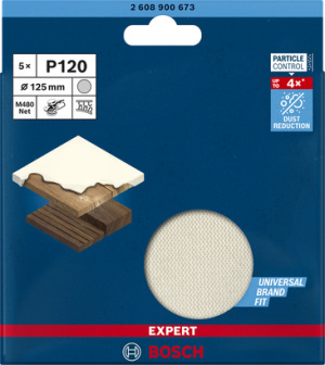 BOSCH EXPERT M480 Ağ Zımpara 125mm 120 K 5'li