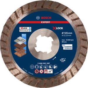 BOSCH EXPERT MultiMaterial Turbo X-Lock 125mm