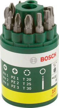 BOSCH DIY-P 10 Parça Vidalama Ucu Seti PH+PZ+T