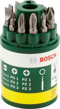 BOSCH DIY-P 10 Parça Vidalama Ucu Seti PH+PZ+S